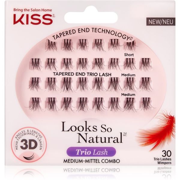 KISS KISS Look So Natural šopaste lepilne trepalnice z vozličkom Lavish 30 kos