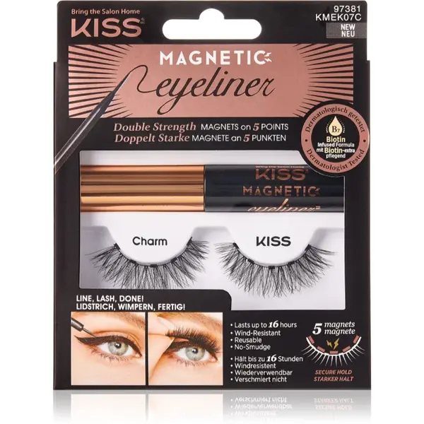 KISS KISS Magnetic Eyeliner & Eyelash Kit magnetne trepalnice 07 Charm 1 par