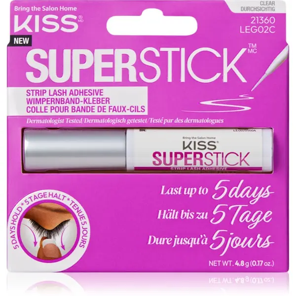 KISS KISS Superstick Extended Wear lepilo za umetne trepalnice Clear 4.8 g