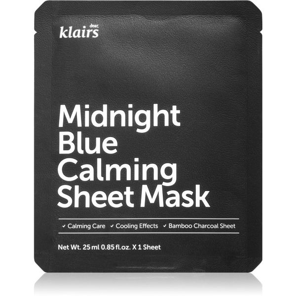 Klairs Klairs Midnight Blue Calming Sheet Mask pomirjevalna tekstilna maska 25 ml