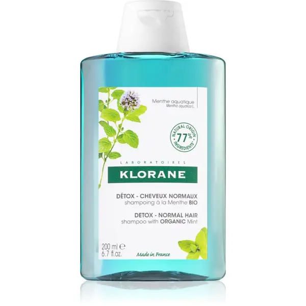 Klorane Klorane Organic Mint čistilni razstrupljevalni šampon za normalne lase 200 ml
