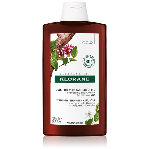Klorane Klorane Quinine & Edelweiss Bio šampon za okrepitev las proti izpadanju las 400 ml