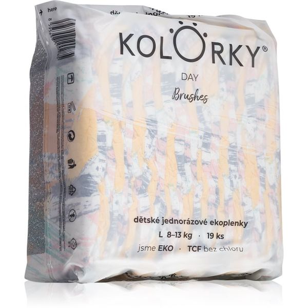 Kolorky Kolorky Day Brushes ekološke plenice za enkratno uporabo velikost L 8-13 Kg 19 kos