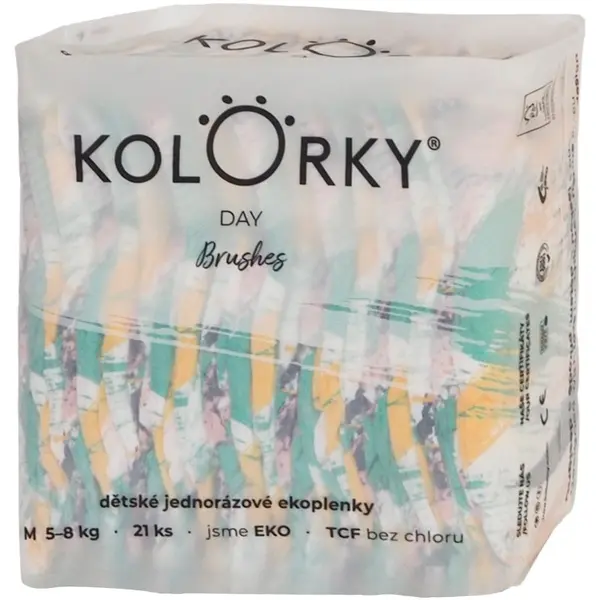 Kolorky Kolorky Day Brushes ekološke plenice za enkratno uporabo velikost M 5-8 Kg 21 kos