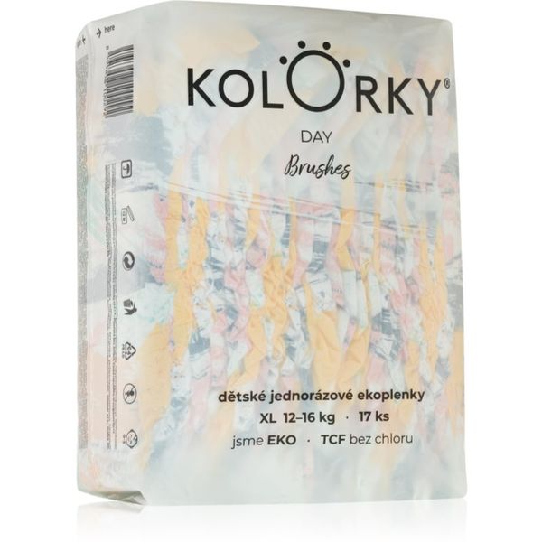 Kolorky Kolorky Day Brushes ekološke plenice za enkratno uporabo velikost XL 12-16 Kg 17 kos