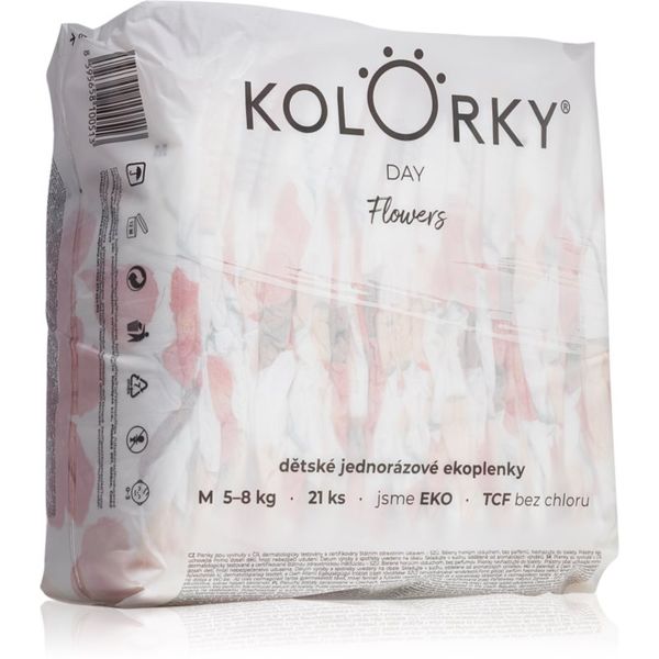 Kolorky Kolorky Day Flowers ekološke plenice za enkratno uporabo velikost M 5-8 Kg 21 kos