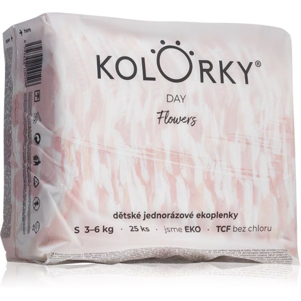 Kolorky Kolorky Day Flowers ekološke plenice za enkratno uporabo velikost S 3-6 Kg 25 kos