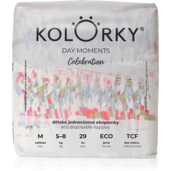 Kolorky Kolorky DAY Moments Celebration ekološke plenice za enkratno uporabo Size M 5-8 kg 29 kos