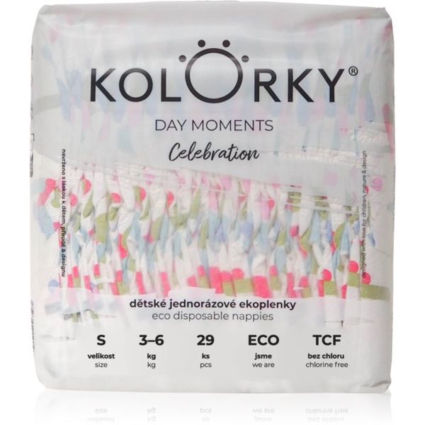 Kolorky Kolorky DAY Moments Celebration ekološke plenice za enkratno uporabo Size S 3-6 kg 29 kos