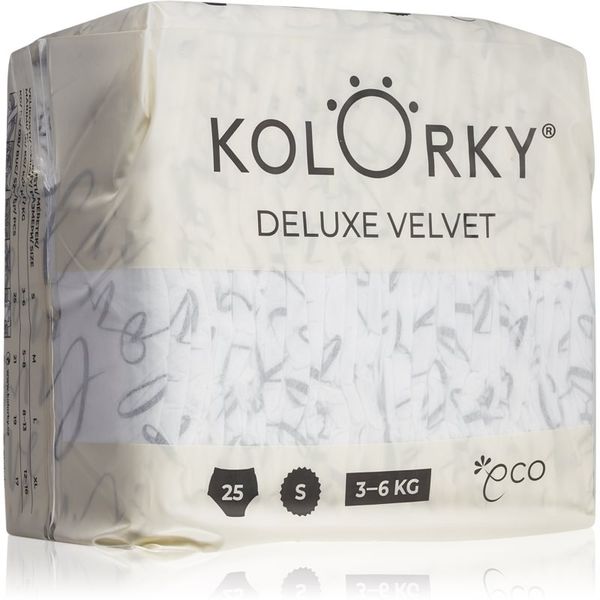 Kolorky Kolorky Deluxe Velvet Love Live Laugh ekološke plenice za enkratno uporabo velikost S 3-6 Kg 25 kos