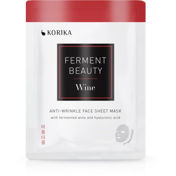 KORIKA KORIKA FermentBeauty Anti-wrinkle Face Sheet Mask with Fermented Wine and Hyaluronic Acid maska proti gubam iz platna s fermentiranim vinom in hialuro