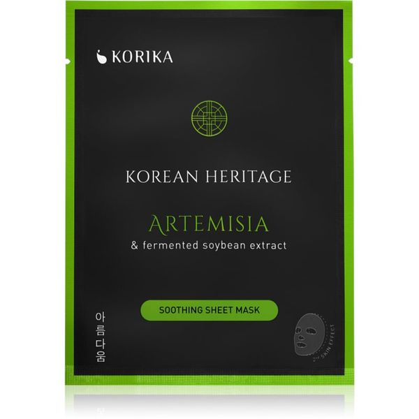 KORIKA KORIKA Korean Heritage Artemisia & Fermented Soybean Extract Soothing Sheet Mask pomirjevalna tekstilna maska Artemisia & fermented soybean extract sh