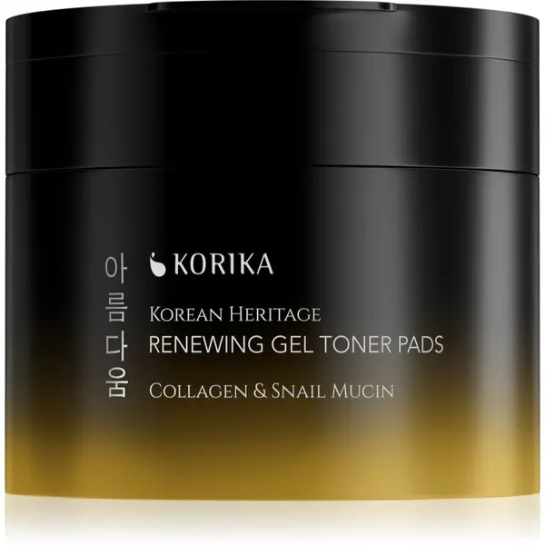 KORIKA KORIKA Korean Heritage Collagen & Snail Mucin Renewing Gel Toner Pads tonizirajoče gel blazinice za obnovo kože 70 kos