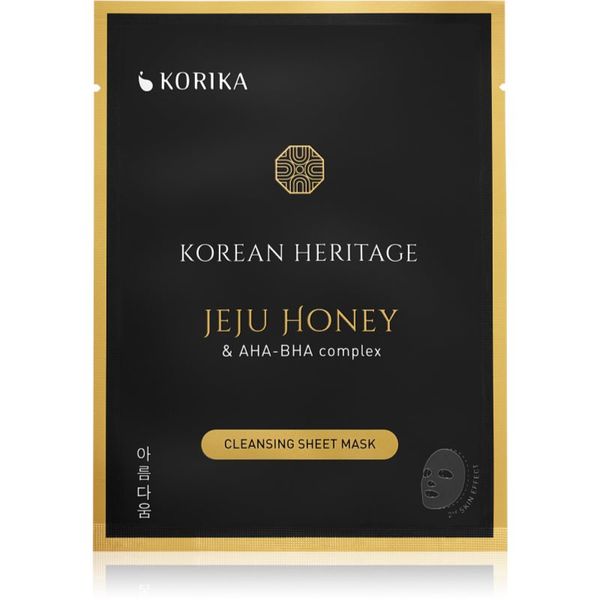 KORIKA KORIKA Korean Heritage Jeju Honey & AHA-BHA Complex Cleansing Sheet Mask maska iz platna s čistilnim učinkom Jeju honey & AHA - BHA complex sheet mask