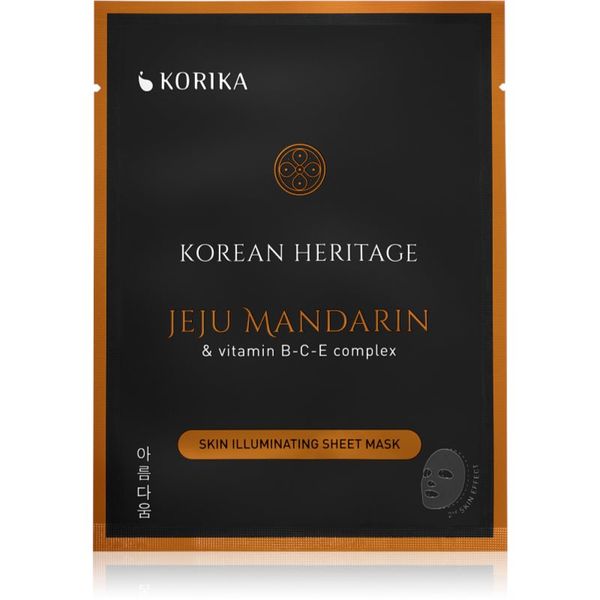 KORIKA KORIKA Korean Heritage Jeju Mandaring & Vitamin B-C-E Complex Skin Illuminating Sheet Mask revitalizacijska tekstilna maska Jeju mandarin & vitaminc B