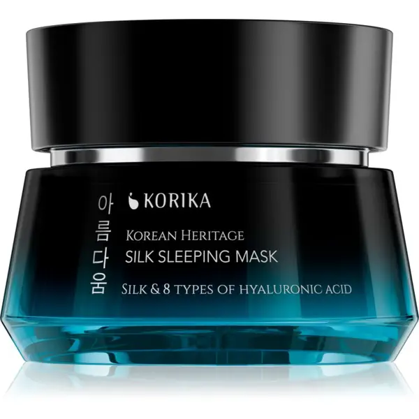 KORIKA KORIKA Korean Heritage Silk & 8 Types of Hyaluronic Acid Silk Sleeping Mask vlažilna in hranilna maska za obraz za noč 50 ml