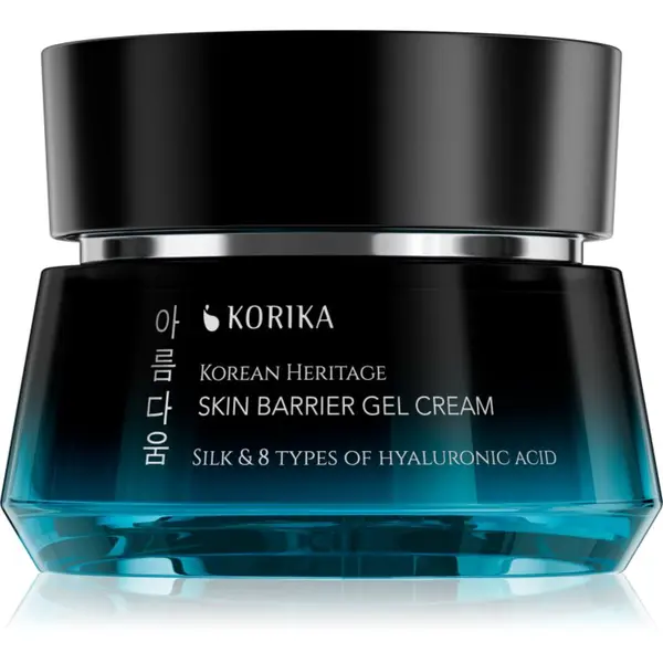 KORIKA KORIKA Korean Heritage Silk & 8 Types of Hyaluronic Acid Skin Barrier Gel Cream vlažilna in pomirjajoča gel krema 50 ml
