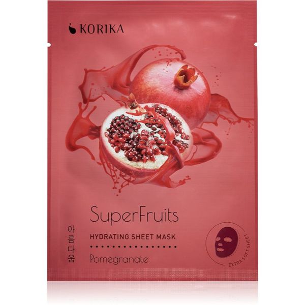 KORIKA KORIKA SuperFruits Pomegranate - Hydrating Sheet Mask vlažilna tekstilna maska Pomegranate 25 g