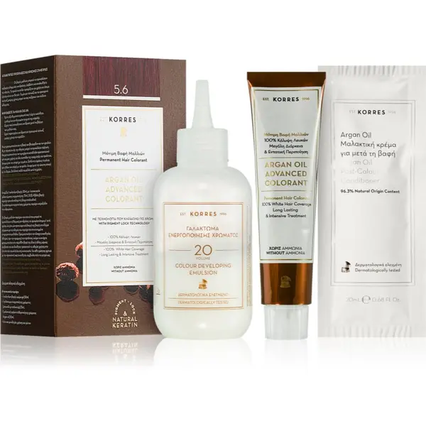Korres Korres Argan Oil permanentna barva za lase z arganovim oljem odtenek 5.6 Red Light Brown 50 ml