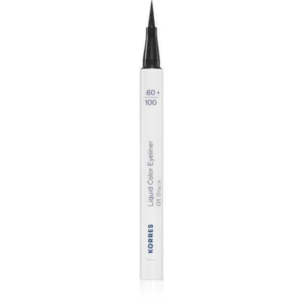 Korres Korres Liquid Color Eyeliner vodoodporno črtalo za oči v obliki flomastra odtenek 01 Black 1 ml