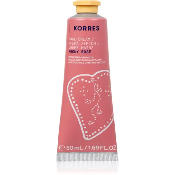 Korres Korres Peony Rose vlažilna krema za roke z mandljevim oljem 50 ml