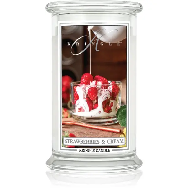 Kringle Candle Kringle Candle Classic Strawberries & Cream dišeča sveča 623 g