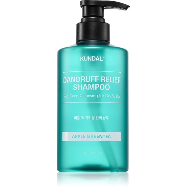 KUNDAL KUNDAL Dandruff Relief Shampoo Apple Green Tea šampon proti prhljaju in srbenju za suho kožo 500 ml