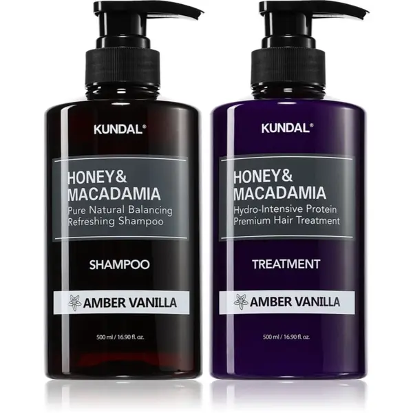 KUNDAL KUNDAL Honey & Macadamia Amber Vanilla set za suhe in poškodovane lase