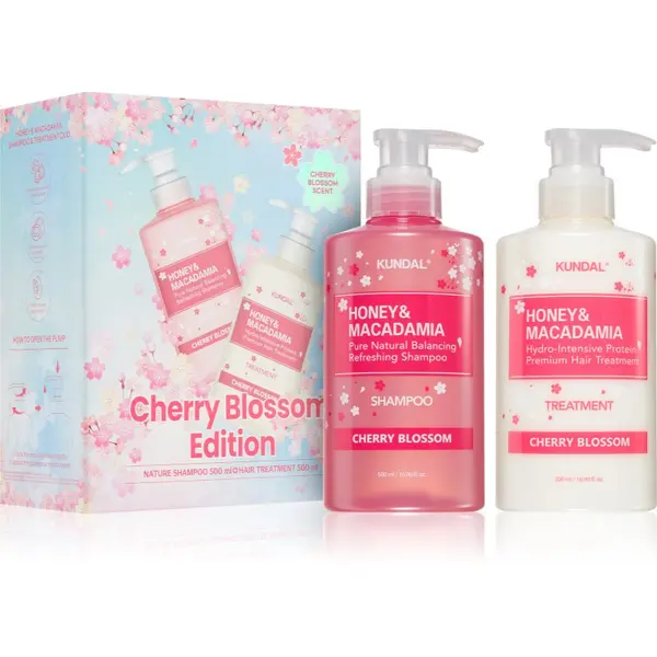 KUNDAL KUNDAL Honey & Macadamia Cherry Blossom Edition darilni set za lase