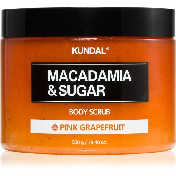 KUNDAL KUNDAL Macadamia & Sugar Body Scrub Pink Grapefruit nežni piling za telo s pomirjajočim učinkom 550 g