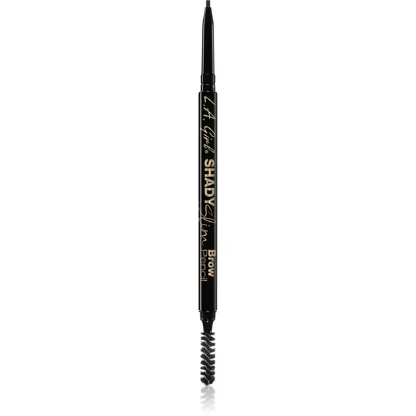 L.A. Girl Cosmetics L.A. Girl Cosmetics Shady Slim samodejni svinčnik za obrvi s krtačko odtenek Black 0.08 g