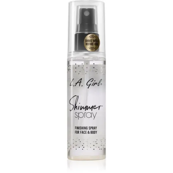 L.A. Girl Cosmetics L.A. Girl Cosmetics Shimmer Spray pršilo za fiksiranje make-upa za obraz in telo odtenek Gold 80 ml