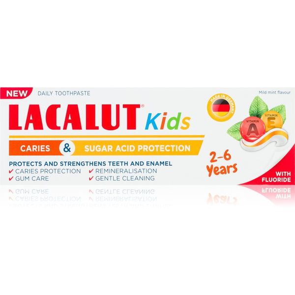 Lacalut Lacalut Kids Caries and Sugar Acid Protection otroška zobna pasta 2-6y 55 ml