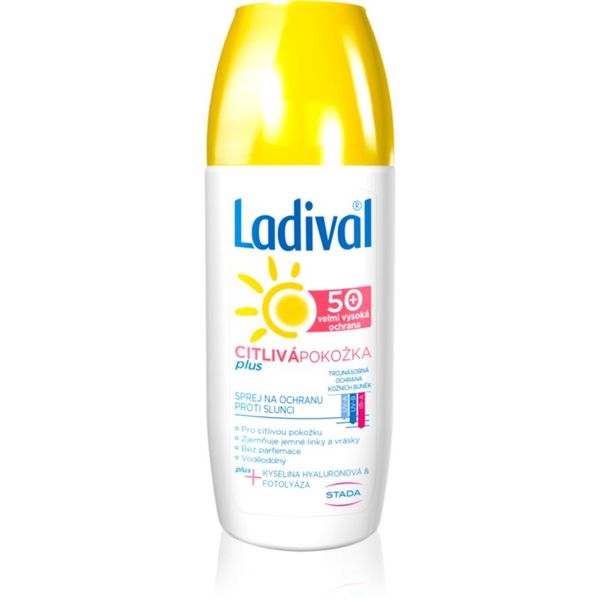 Ladival Ladival Sensitive Plus transparentno zaščitno pršilo proti staranju kože za občutljivo kožo SPF 50+ 150 ml
