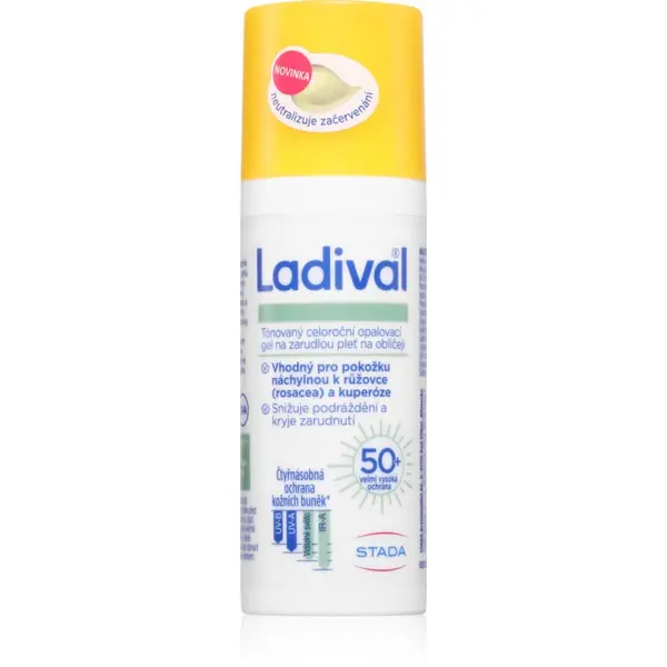 Ladival Ladival Sensitive tonirana gel krema za občutljivo in pordelo kožo SPF 50+ 50 ml
