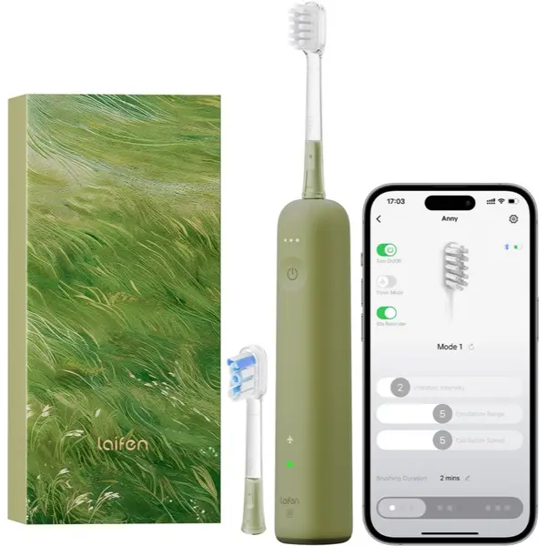 Laifen Laifen Wave Special električna zobna ščetka + 2 nadomestni glavi Green 1 kos