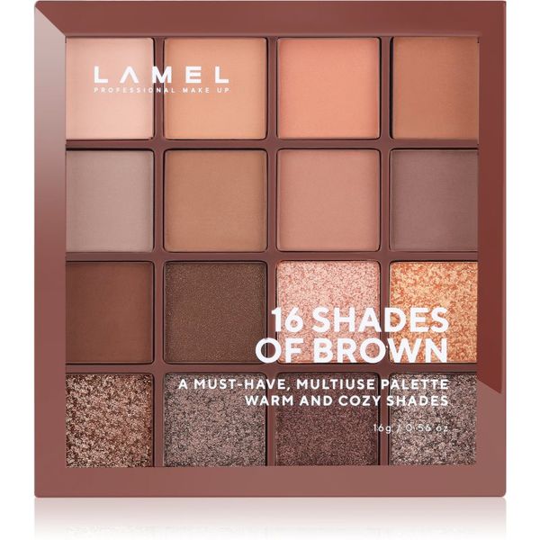 LAMEL LAMEL 16 Shades Of Brown paleta senčil za oči 16 g
