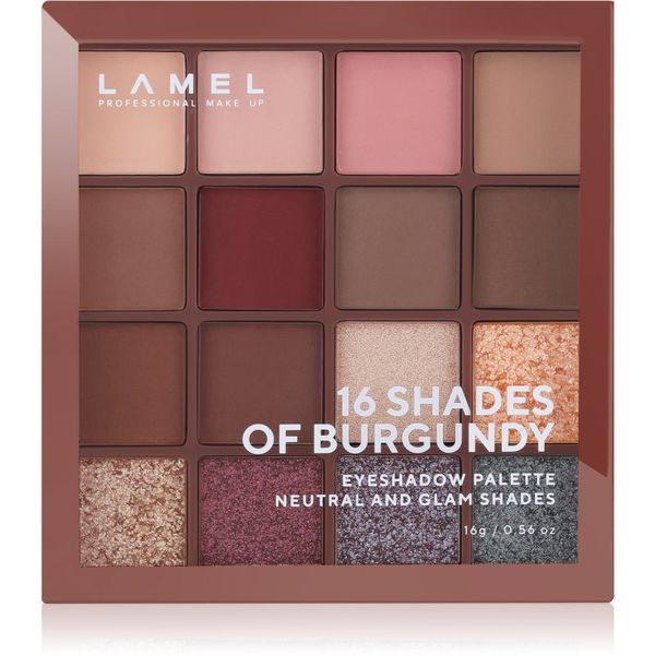 LAMEL LAMEL 16 Shades of Burgundy paleta senčil za oči 16 g