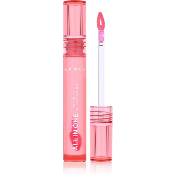 LAMEL LAMEL All in One Lip Tinted Plumping Oil tonirno olje za ustnice za povečanje volumna № 401 Peachy 3 ml