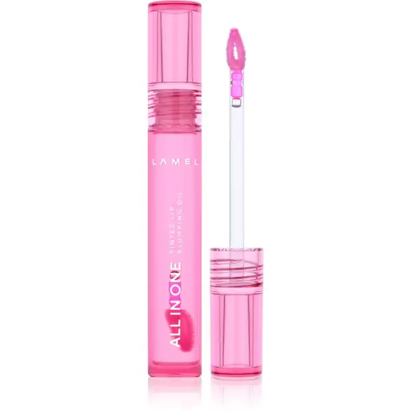 LAMEL LAMEL All in One Lip Tinted Plumping Oil tonirno olje za ustnice za povečanje volumna № 402 Pink Sparkle 3 ml