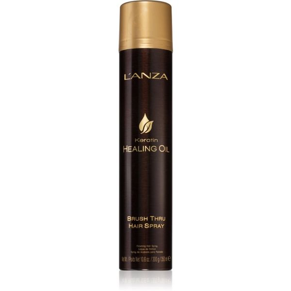 L'anza L'anza Keratin Healing Oil Brush Thru Spray zaščitno pršilo za naravno fiksacijo in sijaj las 350 ml