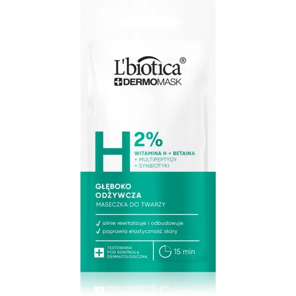 L’biotica L’biotica DermoMask H 2% globinsko hranilna maska za obraz 8 ml