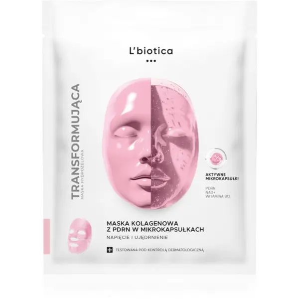 L’biotica L’biotica Transforming Collagen Mask with PDRN in Microcapsules kolagenska maska za učvrstitev obraza 1 kos
