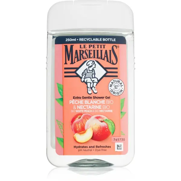 Le Petit Marseillais Le Petit Marseillais White Peach Bio & Nectarine Bio nežni gel za prhanje 250 ml