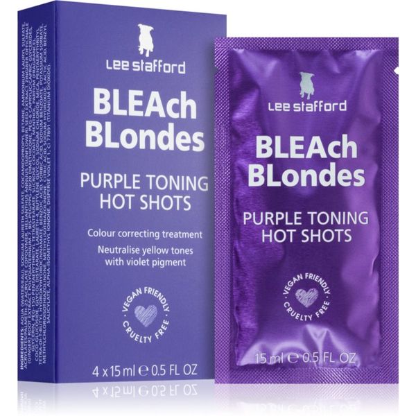 Lee Stafford Lee Stafford Bleach Blondes Purple Toning Hot Shots lasna nega za nevtralizacijo rumenih odtenkov 4x15 ml