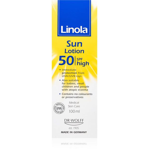 Linola Linola Sun Lotion SPF50 krema za sončenje za suho do atopično kožo 100 ml