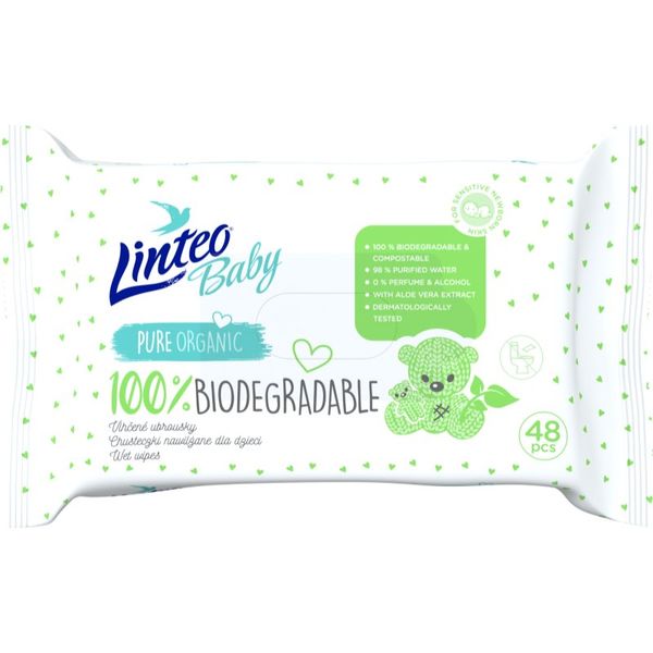 Linteo Linteo Baby 100% Biodegradable otroški nežni vlažni robčki 48 kos