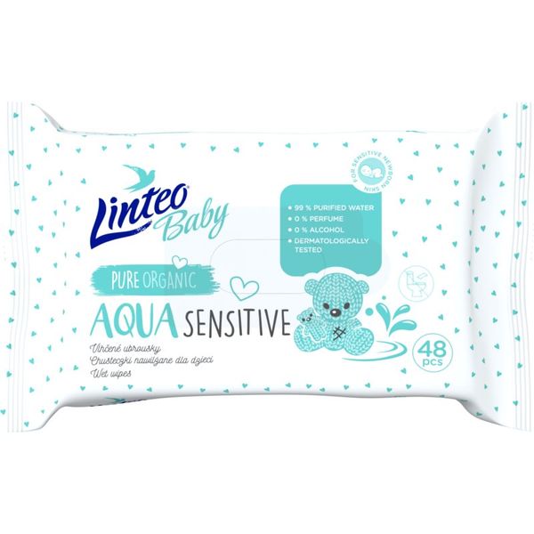 Linteo Linteo Baby Aqua Sensitive otroški nežni vlažni robčki 48 kos