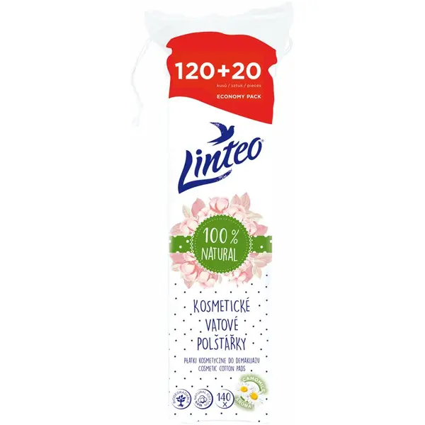 Linteo Linteo Natural Cotton Pads vatni tamponi 140 kos