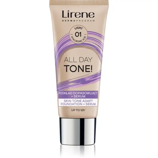 Lirene Lirene ALL DAY TONE! vlažilni tekoči puder za sijoč videz odtenek 01 Light 30 ml